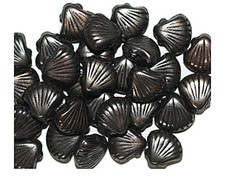10mm Shell Gunmetal Gray Metalized Metallic Beads