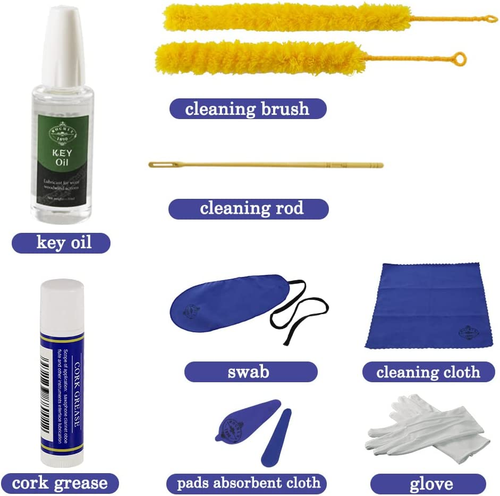 Kit de limpieza para el cuidado del limpiador de flautas, kit de mantenimiento, aceite clave, grasa de corcho, hisopo - Imagen 2 de 12
