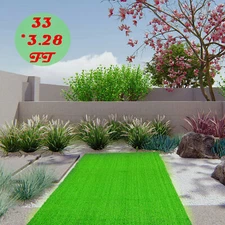 33x3ft Artificial Grass Fake Synthetic Rug Garden Landscape Lawn Carpet Mat Turf