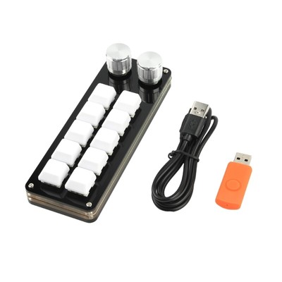 Backlit Small Macro Keypad 10-Key 2-Knob Mini Mechanical Keyboard Copy Pastes