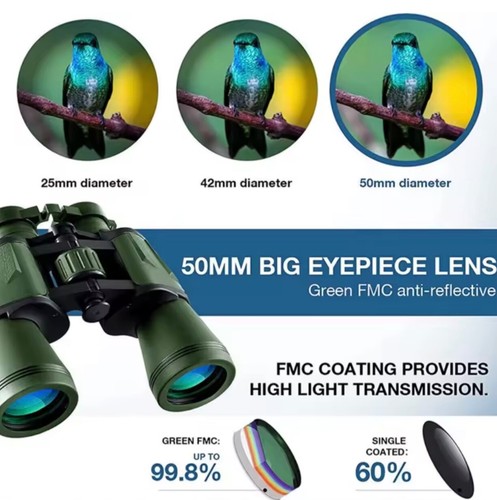 HD Binoculars: 50000M German Military Binoculars 20X50 Zoom Weather & Fog Proof - Picture 11 of 12