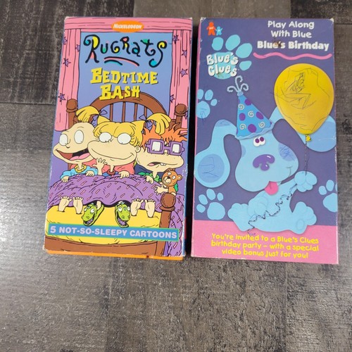 Nickelodeon VHS - Rugrats - Bedtime Bash & Blues Clues Play Along With Blue -90s - Picture 2 of 7