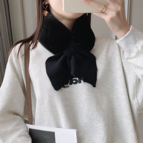 Schals Für Damen Warm Flauschig Kunstpelzkragen Kreuzschal Winterschal % - Picture 11 of 23