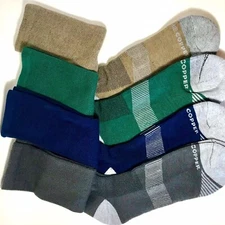 TOMMIE COPPER 4-PAIR COPPER INFUSED COMPRESSION OTC SOCKS SZ MD-FIT 6-8.5 SHOE