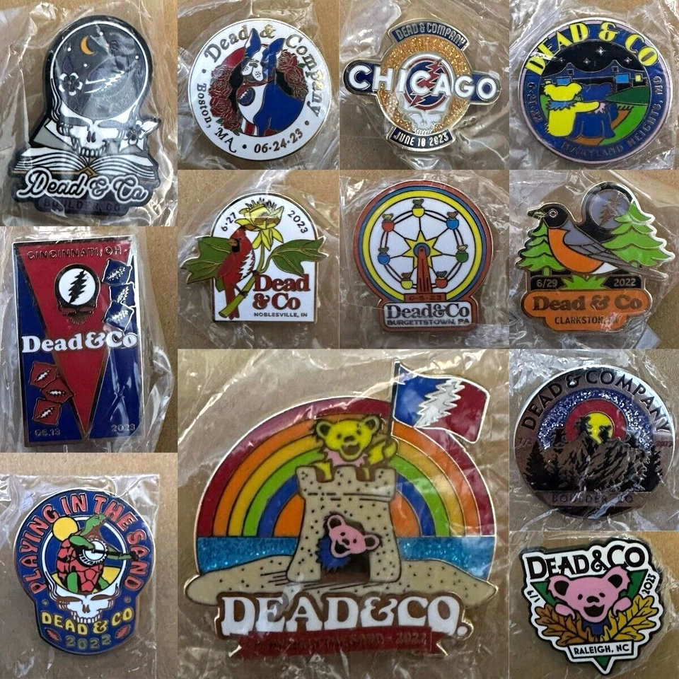 Pin oficial de la gira 2022-2023 Dead And Company, VA/OH/IL/NY/NC/MA, etc. Pick No. Foto 2 de 4