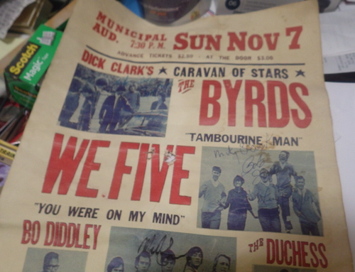 The Dick Clark Caravan of Stars Concert Poster The Byrds, We Five SIGNED BY MANY
