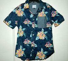 Boy's Blue Floral Hawaiian Shirt Size 8