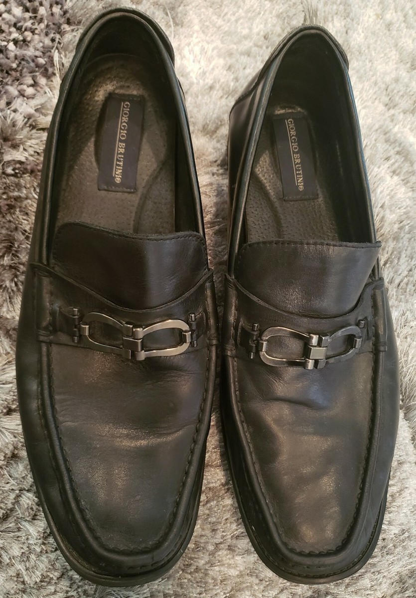 Giorgio Brutini Le Glove Leather Driving Loafers Mens 10.5M Black Brown Slip On Black Giorgio Brutini Le Glove Mens 10.5 leather loafers  main image 3
