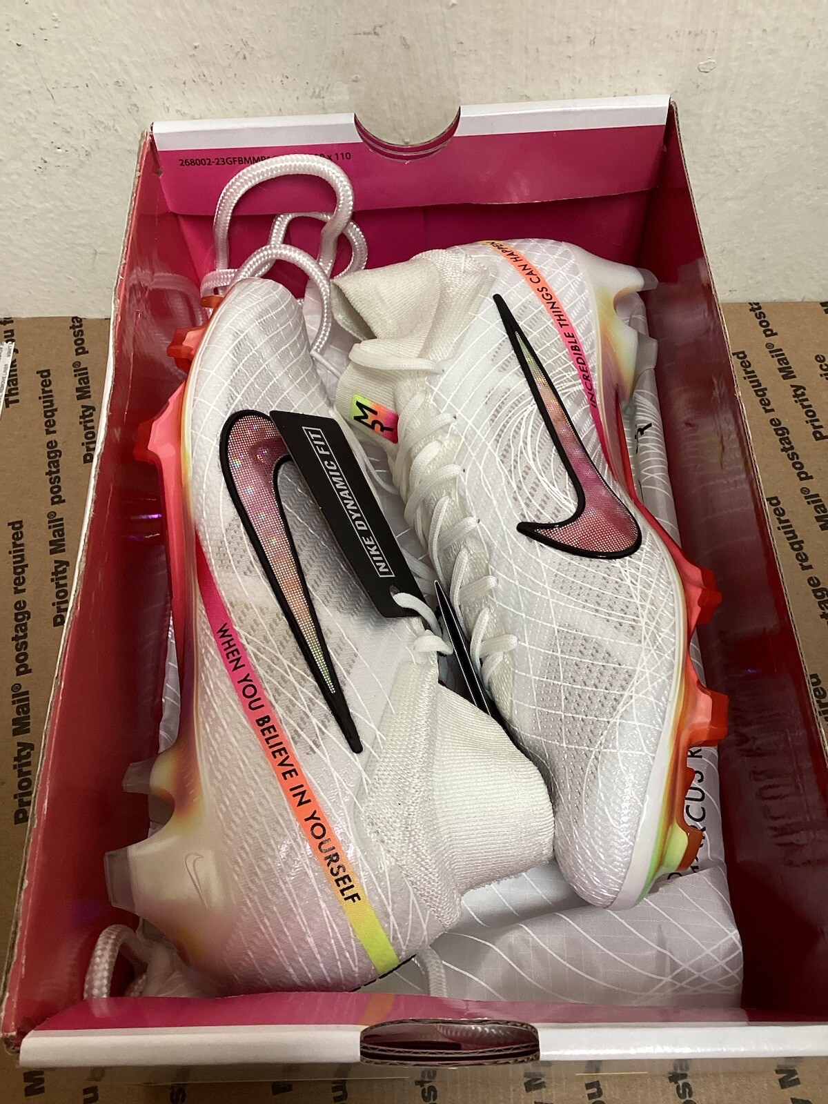 NIKE ZOOM MERCURIAL SUPERFLY 9 ELITE MR FG WHITE SOCCER CLEATS SIZE 9