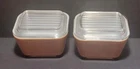 Vintage Pyrex Brown 501B  1 1/2 Cup Refrigerator Dishes with Lids • Set of 2