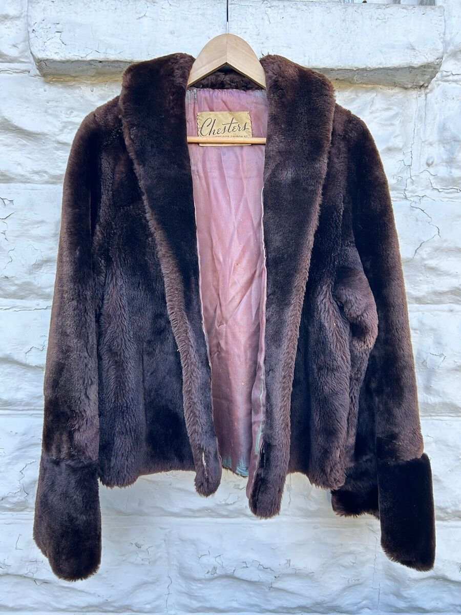 Vintage Chester’s Fur Jacket Women’s Brown Party Outdoor Coat Vintage Chester’s Fur Jacket Women’s Brown Party Outdoor Coat
