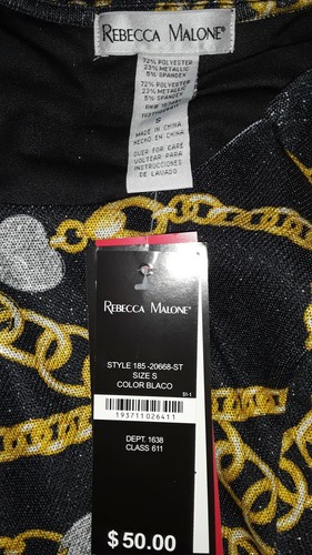 NWT REBECCA MALONE "Two-fer" L/S Sweater Size S - Picture 5 of 5