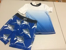 NWT Gymboree boy rash guard Shark Trunk shorts set 2 pc 5/6,7/8,10/12,14 UPF 50+