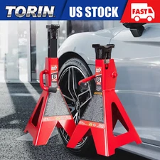 BIG RED Steel Jack Stands for Double Locking, 6 Ton, 1 Pair, Red, T 46002A