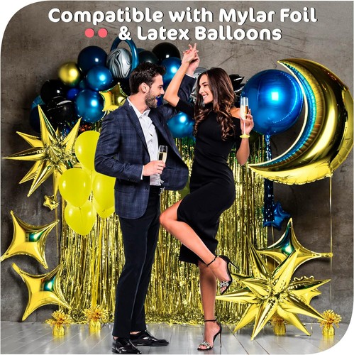12 Gold Ballongewichte Mylarfolie Partytisch Deko Hochzeitstisch Mittelstück - Bild 11 von 19