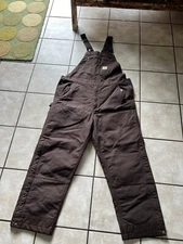 Vintage Carhartt R06 DKB Brown Overalls Workwear Double Knee XL SHORT