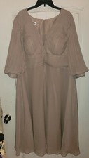 NWT Beige JJ'S house formal gown women's size 22w Mother Of The Bride Neutral
