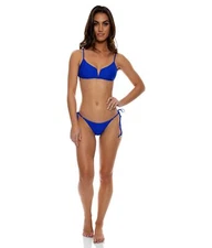 Luli Fama Hot Tropics Seamless Full Tie Side Bottoms Electric Blue LG