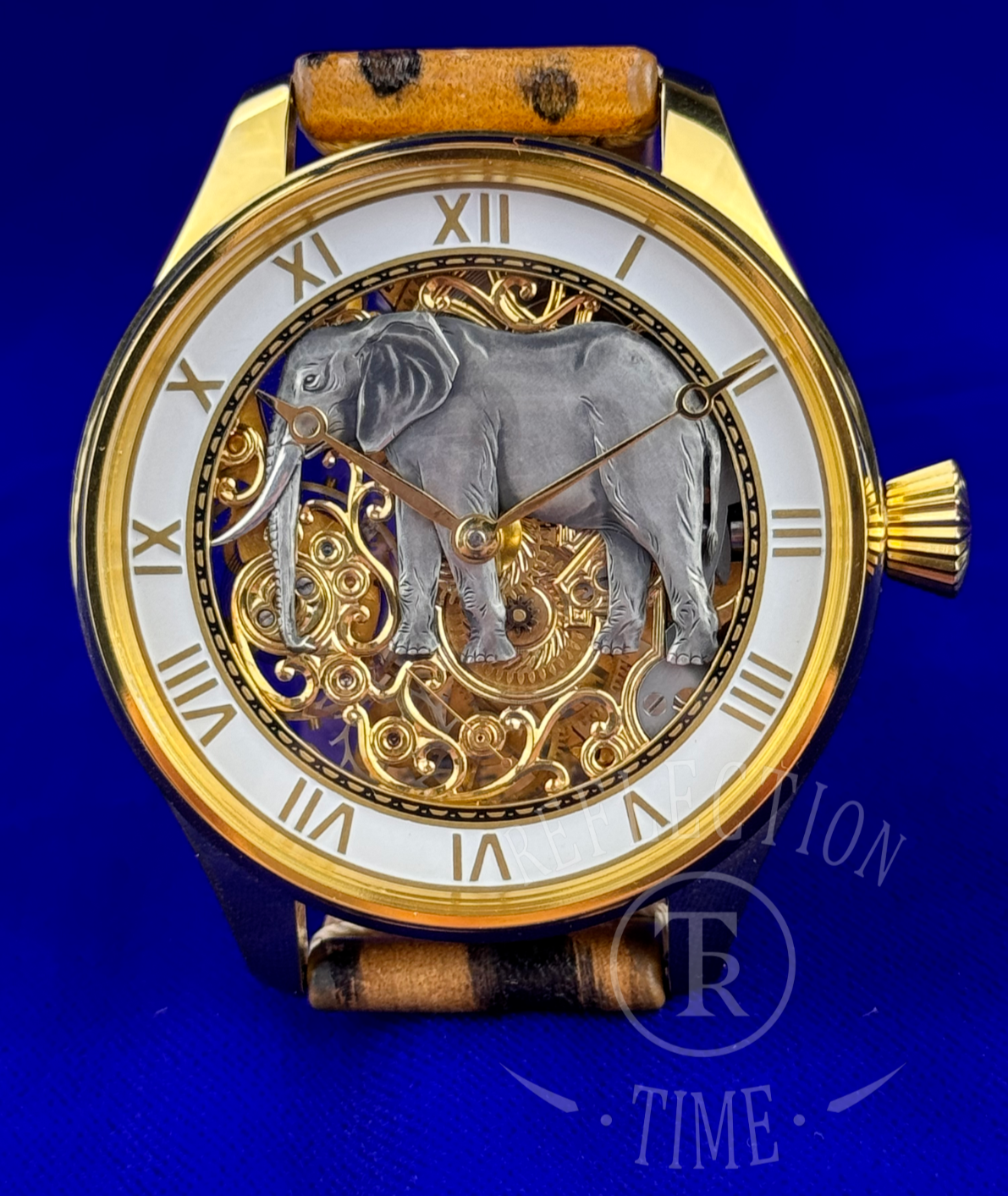 SKELETON Watch HANDMADE Marriage HAND ENGRAVED Dial Elephant CUSTOM Watch Gift