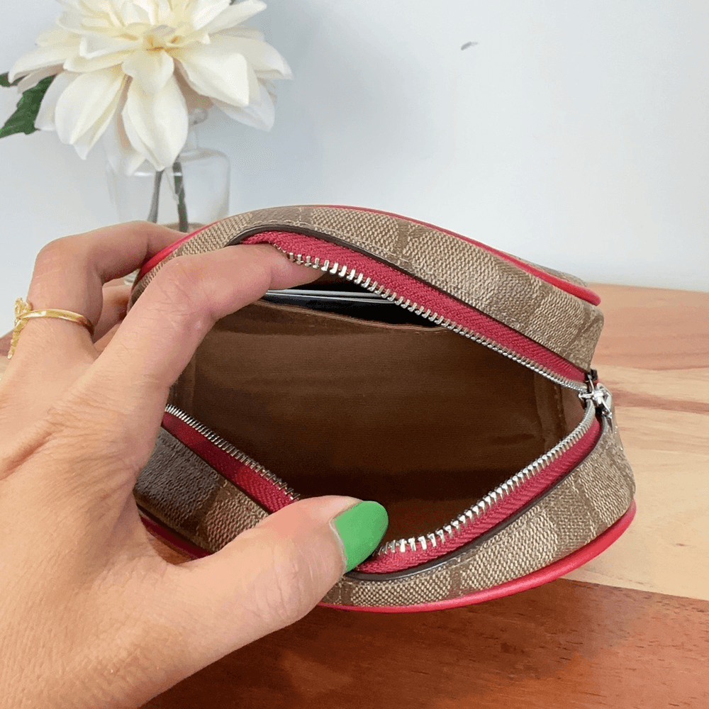 NWT Coach Dome Cosmetic Case In Signature Canvas With Wild