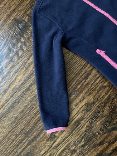 Nautica Girls Navy Blue and Hot Pink Fleece Jacket Size 6 Full Zip - Picture 2 of 5