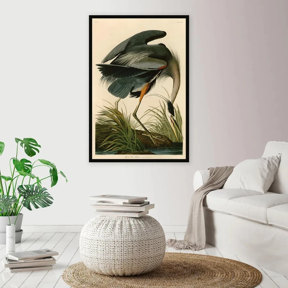 Great Blue Heron, John James Audubon, Art Print Poster 14" x 11" 40471 - Image 2 of 2