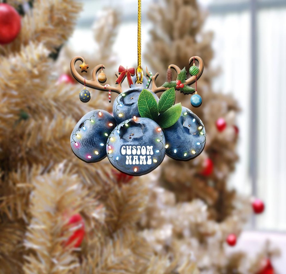 Blueberry Christmas Ornament  Blueberry Xmas Tree Ornament  Blueberry Ornament