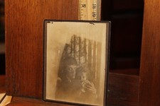 Antique Photo Cabinet Card Young Man Little Girl