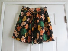 WHO WHAT WEAR S TWO PIECE BLACK CHECKER SHEER FLORAL TOP/SKIRT-LINED BOHO
