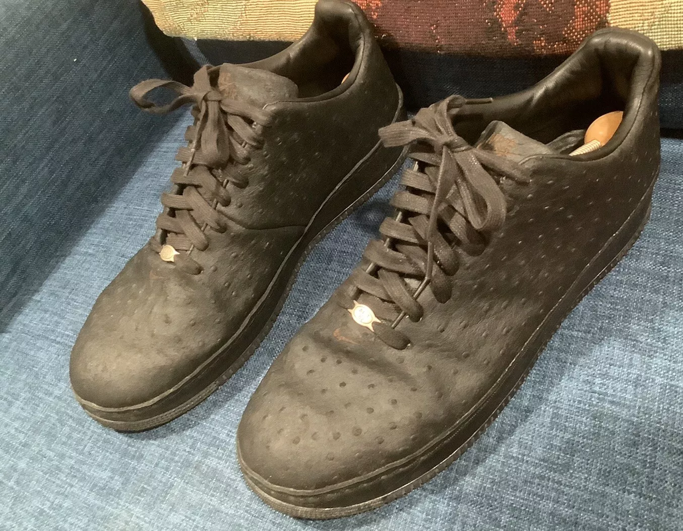 Baskets Nike Air Force 1 Supreme autruche noire AF1 312685 001 taille 14 2005