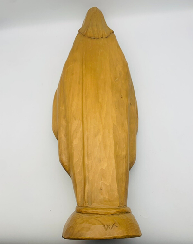 Madonna betend Holzschnitzerei hell Südtirol Handarbeit Heiligenfigur 39cm CS - Bild 3 von 6