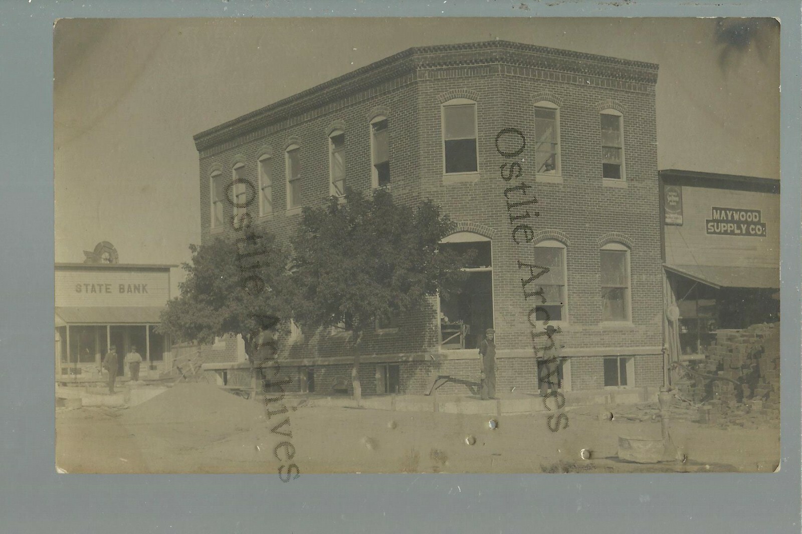 Maywood NEBRASKA RPPC c1910 MAIN STREET Store Bank nr North Platte
