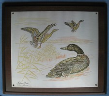 Reed & Barton Damascene Gallery Hunting Scene Etching Art Robert Johnson Ducks