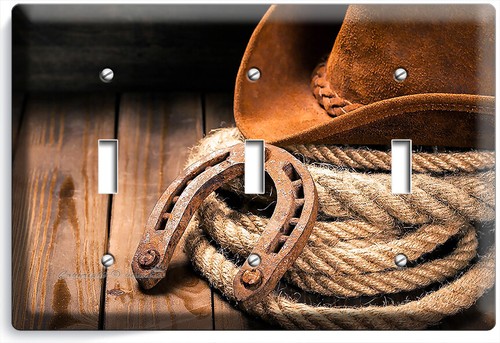 COWBOY HAT HORSESHOE LASSO RUSTIC LIGHT SWITCH OUTLET WALL PLATES WESTERN DECOR - Picture 10 of 33