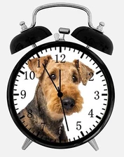 Airedale Terrier Alarm Desk Clock 3.75" Home or Office Decor E289 Nice For Gift