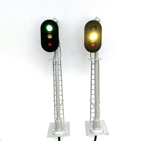 YMXY1-1-3 Green Yellow Red Block Signals O Scale Model Railroad Layout 2pcs - Picture 3 of 7