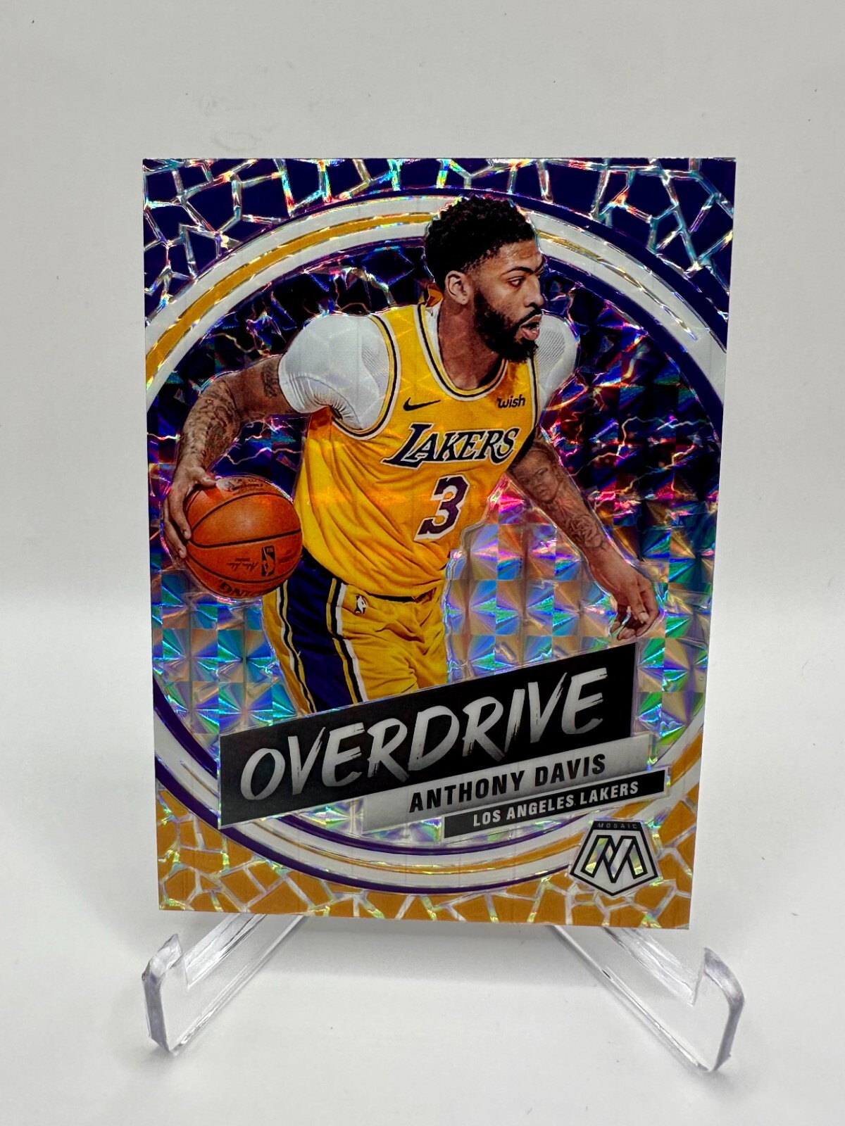 2019-20 Panini Mosaic Overdrive #12 Anthony Davis Lakers Mavericks