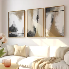 Modern Simple Neutral Gallery Wall Art Set of 3 Pastel Nordic Prints