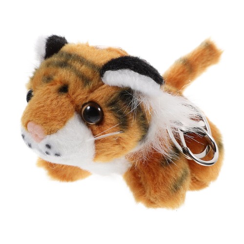 Tiger Toy Key Ring Plush Keyring Keychain Student Cute Jungle Animal - Picture 11 of 12