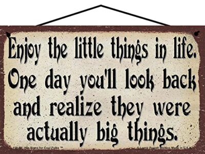 Vintage Style Inspirational Quote Sign Enjoy The Little Things In Life