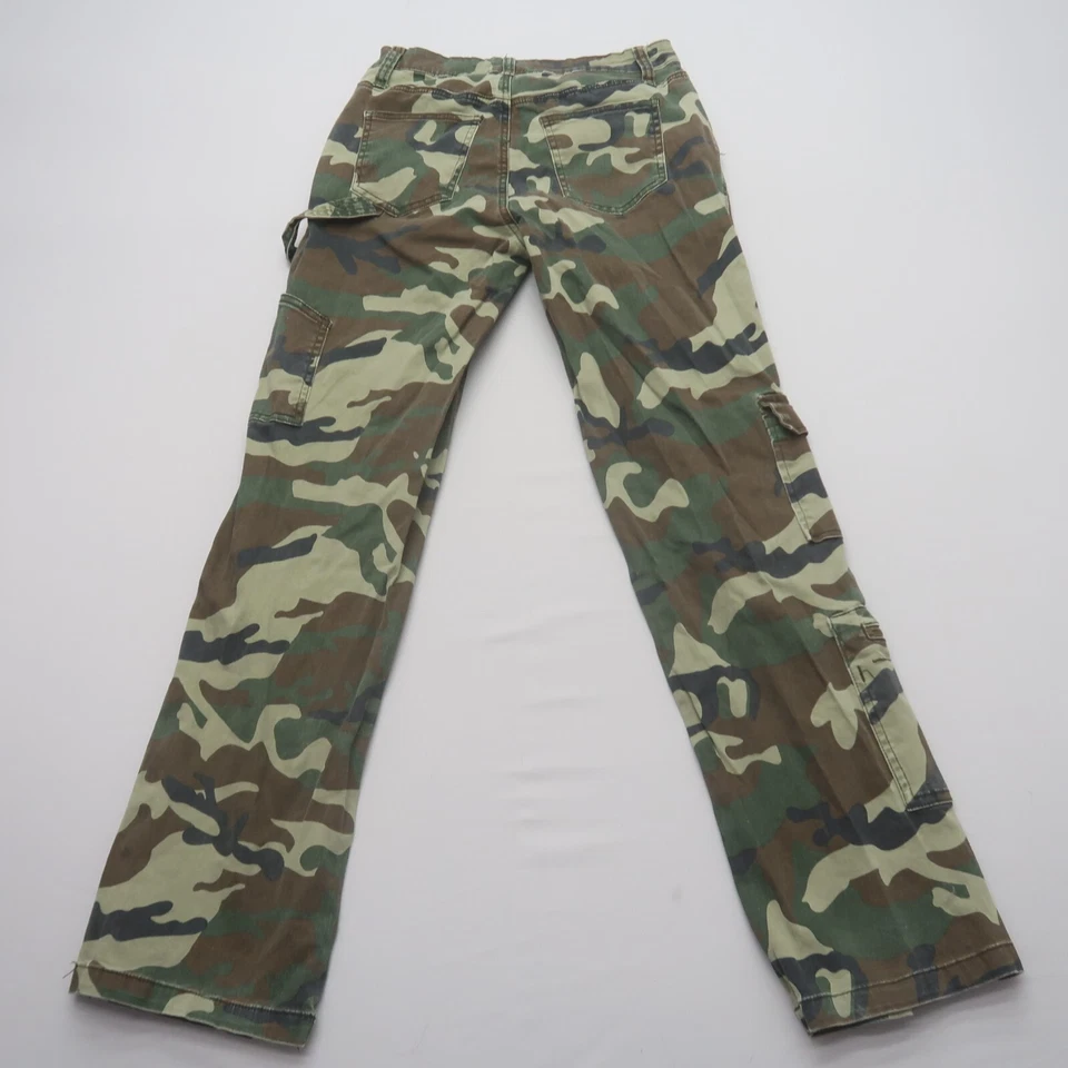 Pantalones cargo camuflados Hot Kiss para mujer talla 5 calce relajado tiro medio Foto 2 de 4
