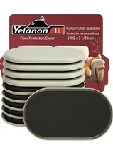 Yelanon 6” Furniture Sliders 10pc – Felt Carpet Gliders & Floor Protector Pads