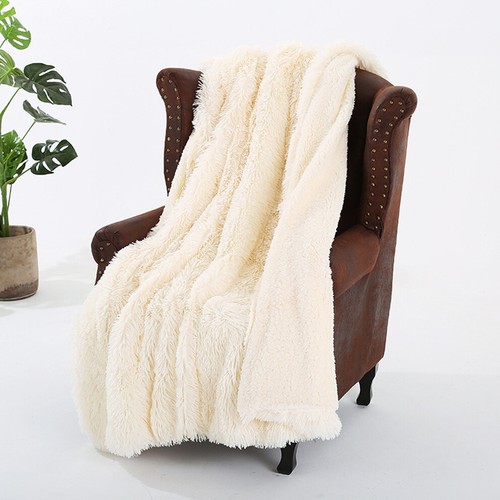 Long Pile Plush Sherpa Throw Blanket Super Soft Faux Fur Warm Shaggy Reversible - Picture 26 of 58