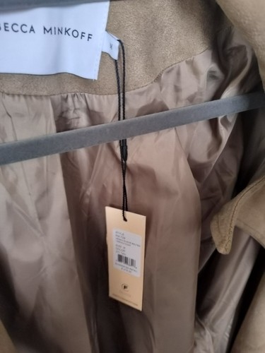 Rebecca Minkoff Light Khaki Faux Suede Trench Coat Size M New With Tags - Picture 12 of 12