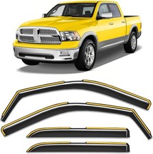 in-Channel Window Rain Guard for Dodge Ram 1500 2009-2018/Ram 2500 3500 Crew ...