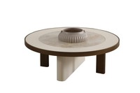 Moderner Runder Couchtisch Designer Holztisch WeißEr Tisch