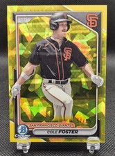 2024 Bowman Chrome Sapphire Cole Foster Yellow Refractor Prospect /75 Giants
