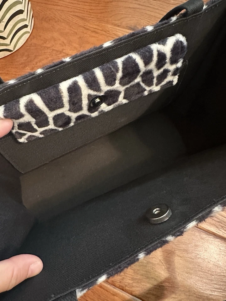 Bolso de Hombro Bolso de Mano RARO Vintage Kate Spade Estampado Animal Cuero Borde Y2K Foto 3 de 4