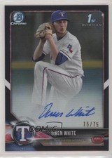 2018 Bowman Draft Chrome Pick Black Refractor 15/75 Owen White #CDA-OW Auto 0cx3