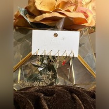 14K Gold Plated Marvel Avengers Theme Huggie Hoop Dangle Mismatched Earrings Set